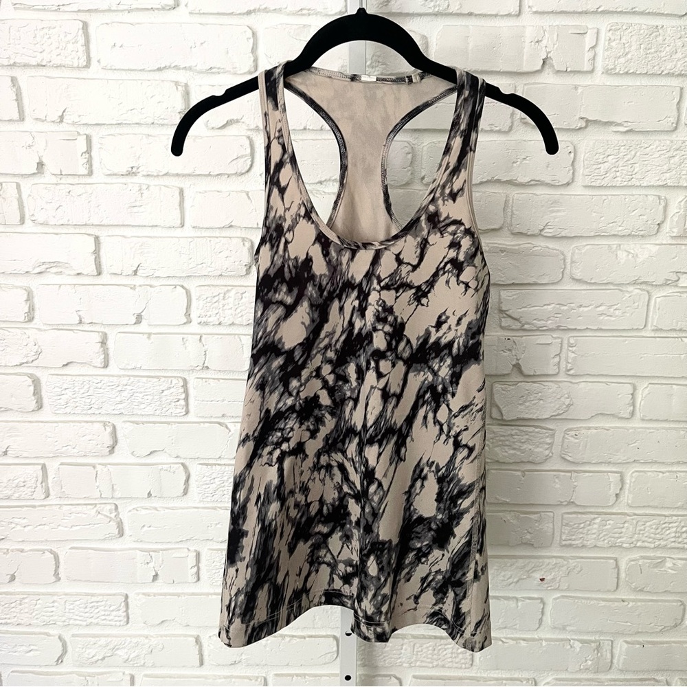 Lululemon Tie-Dye Racerback Tank Top Gray Black – Size 4